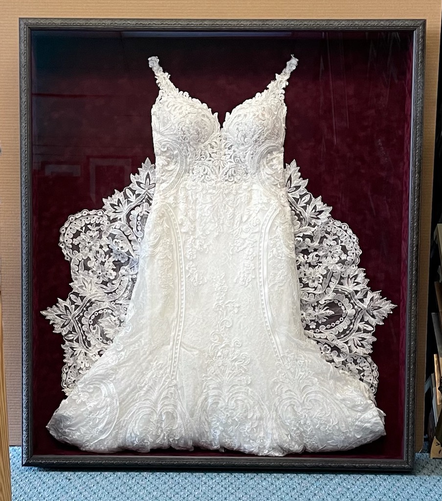 framed wedding dress